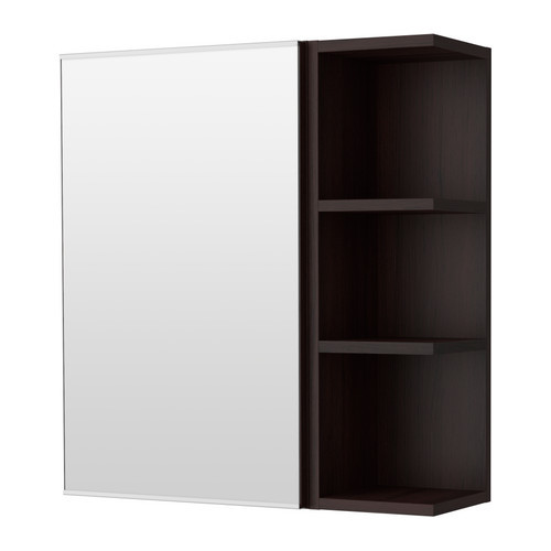LILLÅNGEN Mirror cabinet 1 door/1 end unit, black-brown - 198.939.91