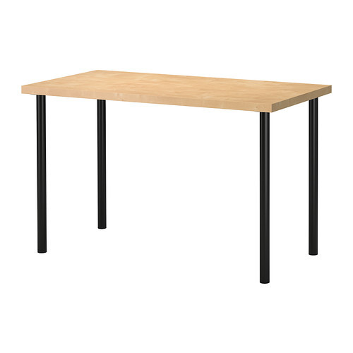 LINNMON /
ADILS Table, birch effect, black - 499.325.66