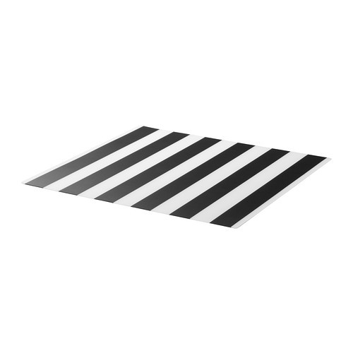LJUDA Place mat, stripe, black/white - 002.359.99