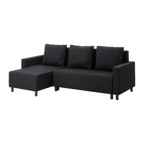 LUGNVIK Sofa bed with chaise, Granån black - 902.141.34