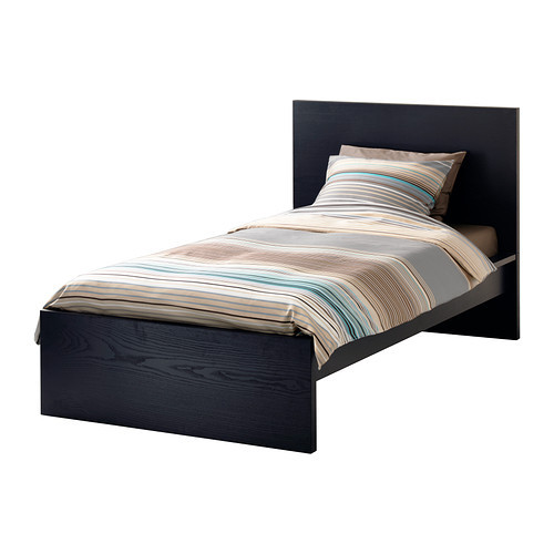 MALM Bed frame, high, black-brown, Luröy - 690.099.51