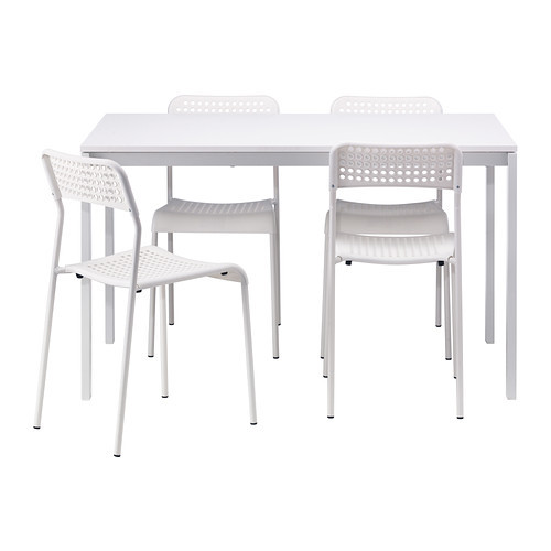 MELLTORP /
ADDE Table and 4 chairs, white - 990.143.76
