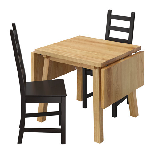 MÖCKELBY /
KAUSTBY Table and 2 chairs, oak, brown-black - 491.032.14