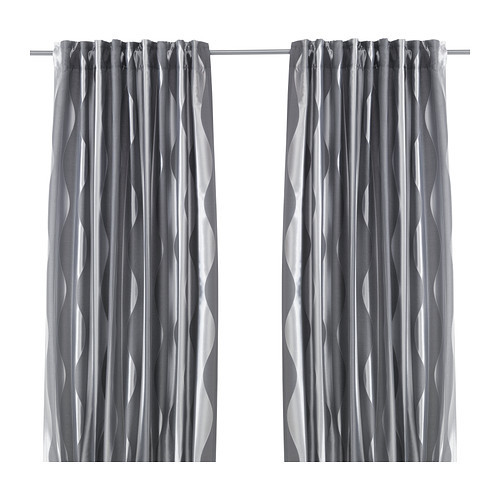 MURRUTA Curtains, 1 pair, gray - 702.922.17