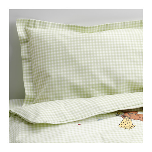 NANIG 4-piece bed linen set for crib, green - 202.824.28