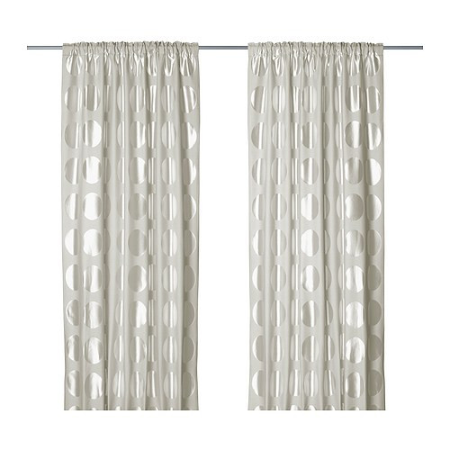 NINNI RUND Curtains, 1 pair, light beige - 302.912.34