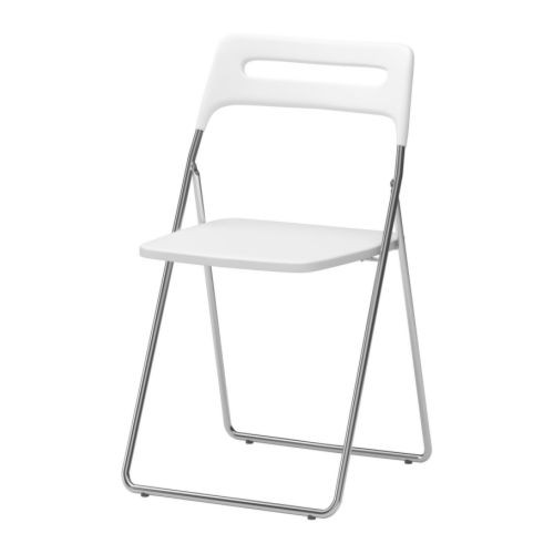 NISSE Folding chair, high gloss white, chrome plated - 101.150.67