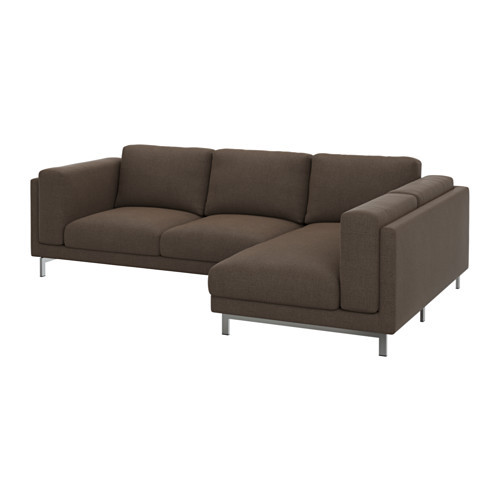 NOCKEBY Cover for loveseat with chaise, right, Tenö brown - 902.804.40