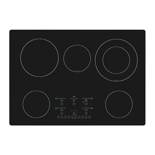 NUTID 5 element glass ceramic cooktop, black - 902.886.91