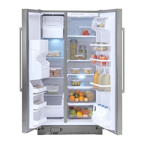 NUTID S25 Side-by-side refrigerator, Stainless steel - 302.548.92