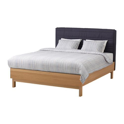 OPPLAND Bed frame, oak veneer, gray - 190.460.41