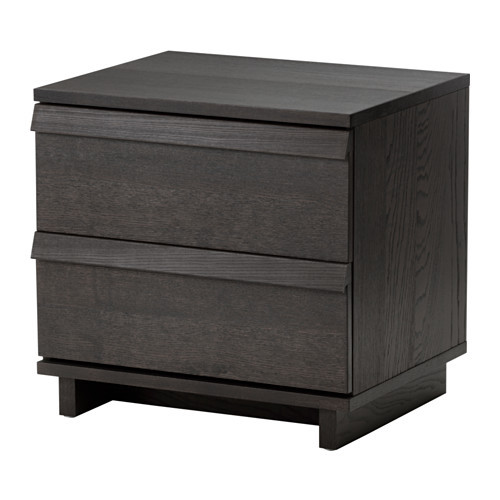 OPPLAND 2-drawer chest, brown stained ash veneer - 602.691.42