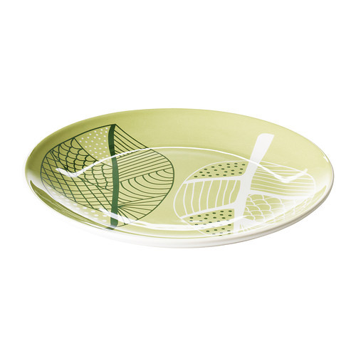 ÖVERENS Side plate, green, white - 202.097.20