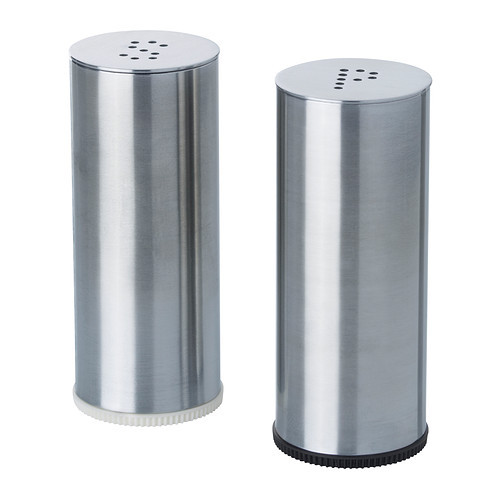 PLATS Salt & pepper shaker, set of 2, stainless steel - 802.336.75
