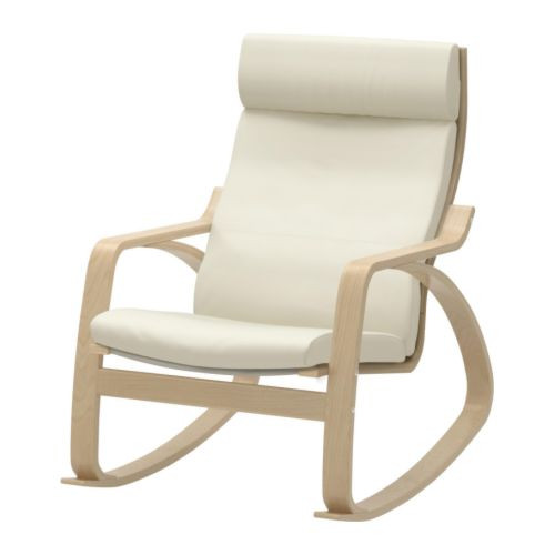POÄNG Rocking chair, birch veneer, Robust Glose off-white - 098.610.14
