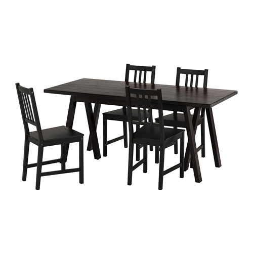 RYGGESTAD/
GREBBESTAD / STEFAN Table and 4 chairs, black, brown-black - 990.472.49