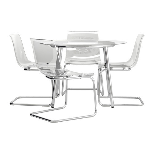 SALMI /
TOBIAS Table and 4 chairs, glass, clear - 398.857.25