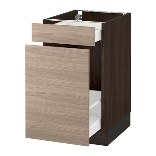 SEKTION Base cabinet for recycling, brown Maximera, Brokhult walnut - 290.405.24