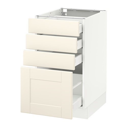 SEKTION Base cabinet with 4 drawers, white Maximera, Grimslöv off-white - 890.310.36