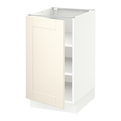 SEKTION Base cabinet with shelves, white, Grimslöv off-white - 590.288.46