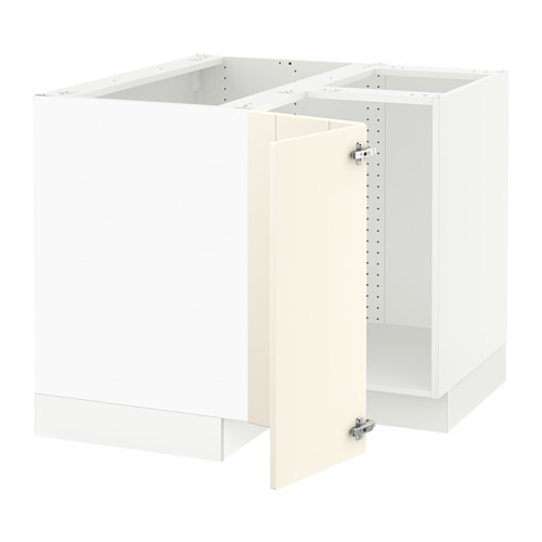 SEKTION Corner base cabinet for sink, white, Grimslöv off-white - 190.328.50