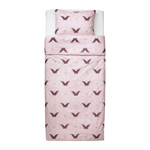 SILKIG Duvet cover and pillowcase(s), butterfly light pink - 402.365.53