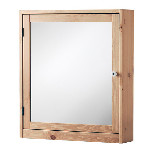SILVERÅN Mirror cabinet, light brown - 302.707.69