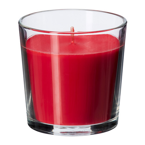 SINNLIG Scented candle in glass, Sweet berries, red - 702.363.54