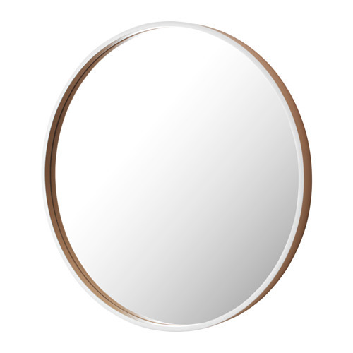 SKOGSVÅG Mirror, white, beech veneer - 302.893.87