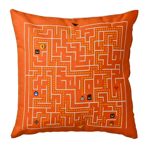 SLINGRIG Cushion, white, orange - 802.896.05