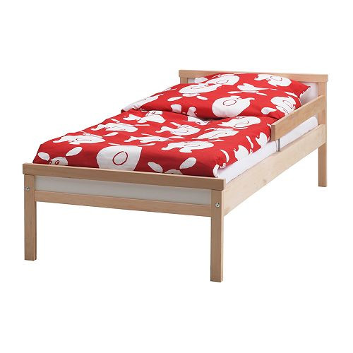 SNIGLAR Bed frame with slatted bed base, beech - 398.239.78