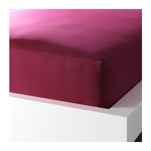 SÖMNIG Fitted sheet, dark pink - 602.900.11