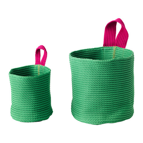 STICKAT Basket, set of 2, green, pink - 702.978.42