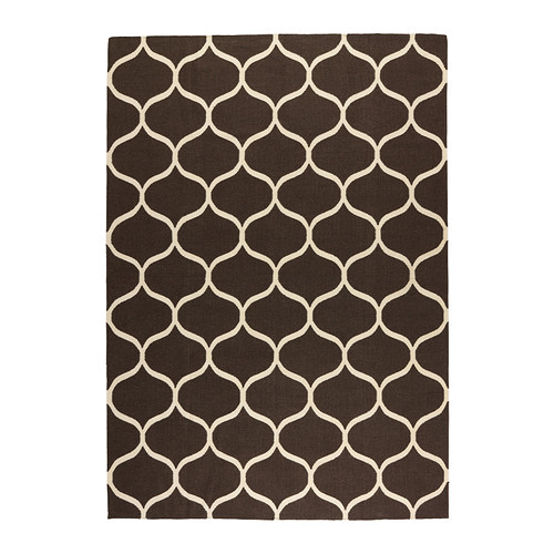 STOCKHOLM Rug, flatwoven, net pattern handmade, net pattern brown brown - 602.394.09