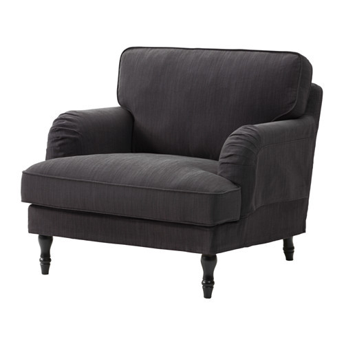 STOCKSUND Chair, Nolhaga dark gray, black/wood - 390.335.56
