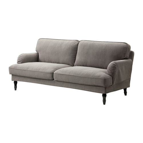 STOCKSUND Sofa, Nolhaga gray-beige, black/wood - 090.338.12
