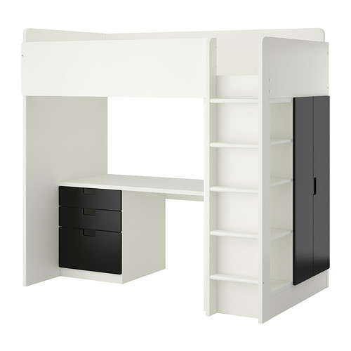STUVA Loft bed with 3 drawers/2 doors, white, black
$449.00 - 990.266.47