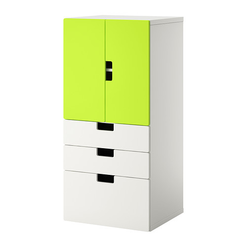 STUVA Storage combination w doors/drawers, white, green
$145.00 - 190.177.79