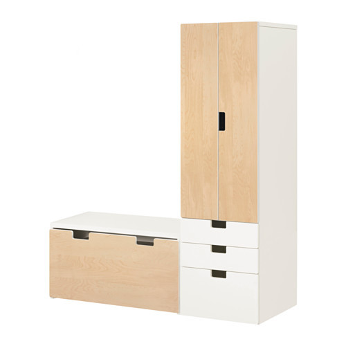 STUVA Storage combination with bench, white, birch
$273.99 - 990.327.90