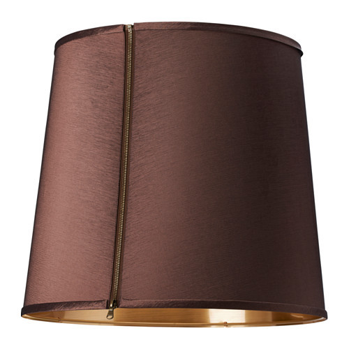 SUNNEMO Lamp shade, dark brown, gold - 502.950.47