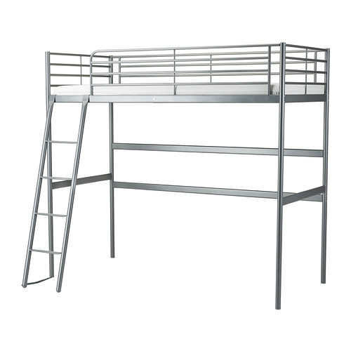 SVÄRTA Loft bed frame, silver color - 102.479.87