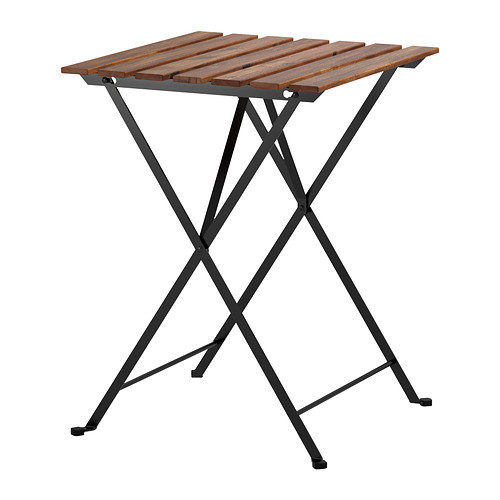 TÄRNÖ Table, outdoor, black acacia, steel gray-brown stained - 700.954.29