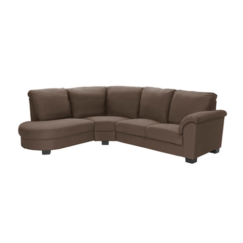 TIDAFORS Corner sofa with arm right, Dansbo medium brown - 402.053.73