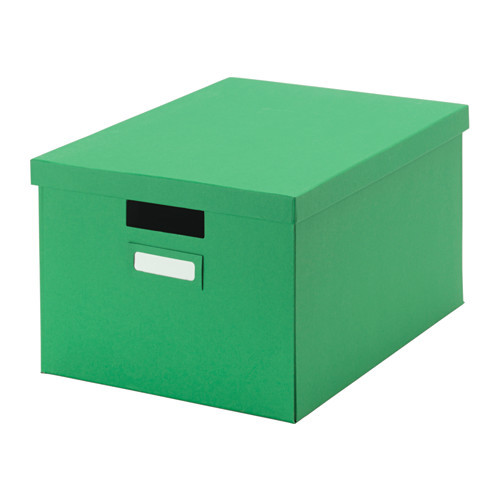 TJENA Box with lid, green - 202.919.89