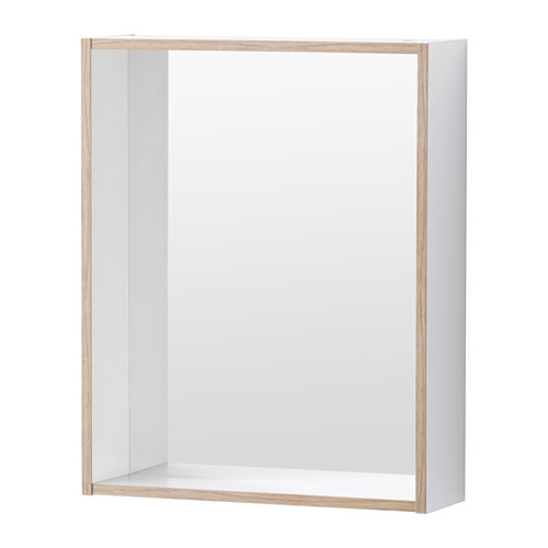 TYNGEN Mirror with shelf, white, ash effect - 602.976.25