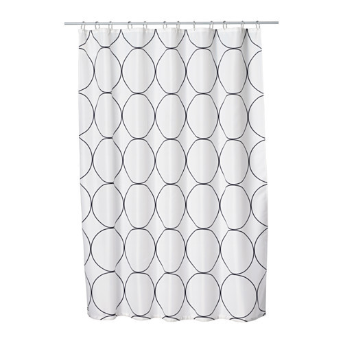 UDDGRUND Shower curtain, white/black - 002.033.33