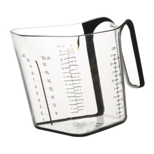 UPPENBAR Measuring cup, clear, black - 101.349.71