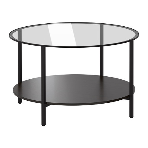 VITTSJÖ Coffee table, black-brown, glass - 802.133.09