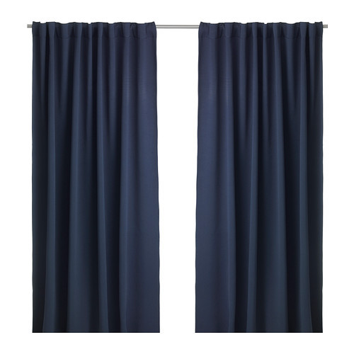 WERNA Block-out curtains, 1 pair, dark blue - 602.975.45