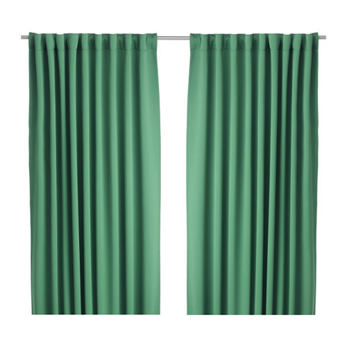 WERNA Block-out curtains, 1 pair, green - 502.938.64